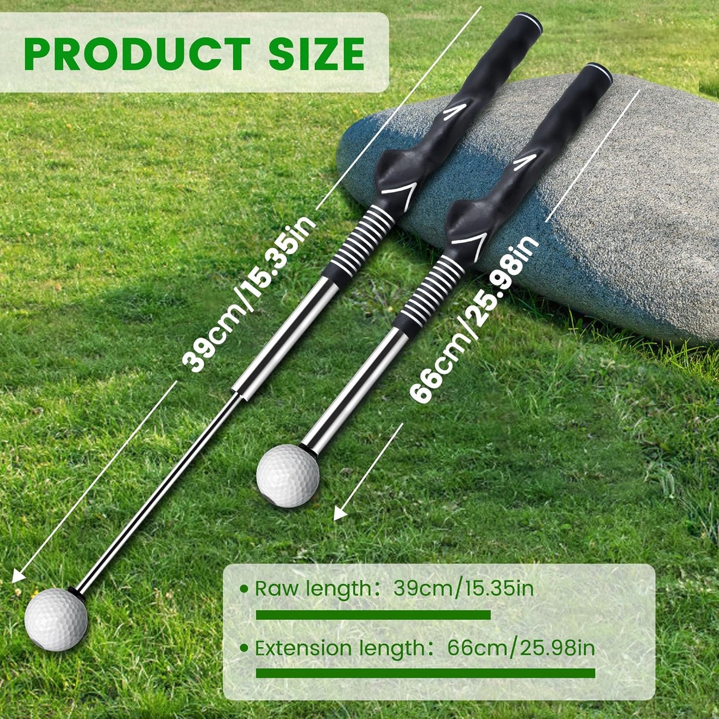 Retractable Golf Swing Training Aid, Golf Grip Trainer & Golf Swing Trainer for Warm-Up