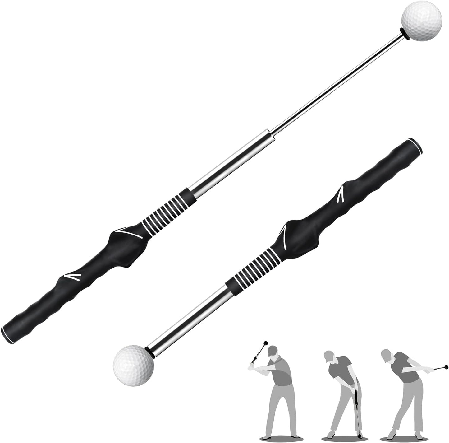 Retractable Golf Swing Training Aid, Golf Grip Trainer & Golf Swing Trainer for Warm-Up