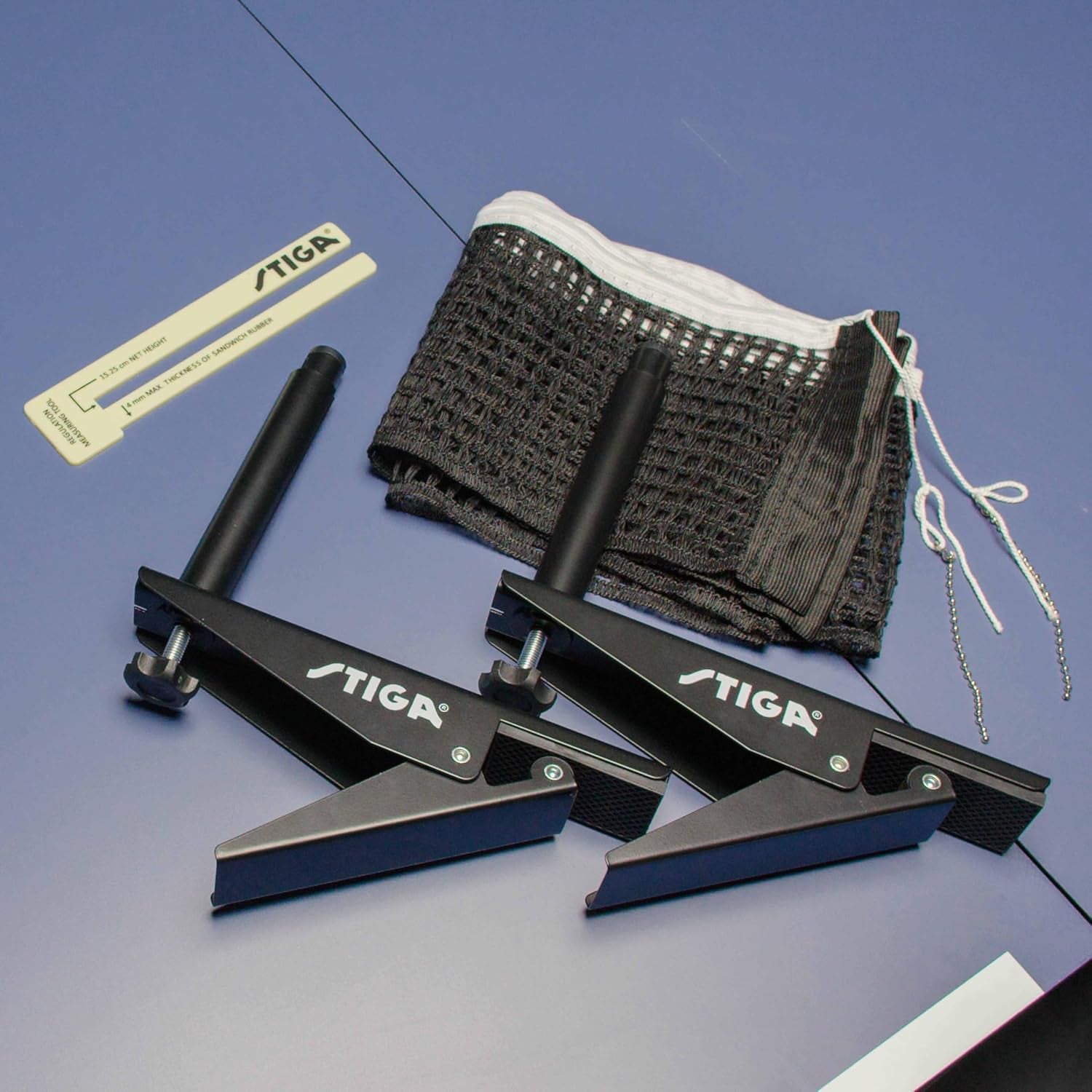 Premium Clipper 72" Regulation Table Tennis Net and Post Sets - Easy Set up and Spring Activated Clip Ping Pong Net Set